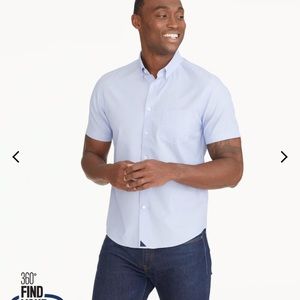 NWT Mens UNTUCKit Size Large Blue Hillstowe Short Sleeve Buttondown Shirt